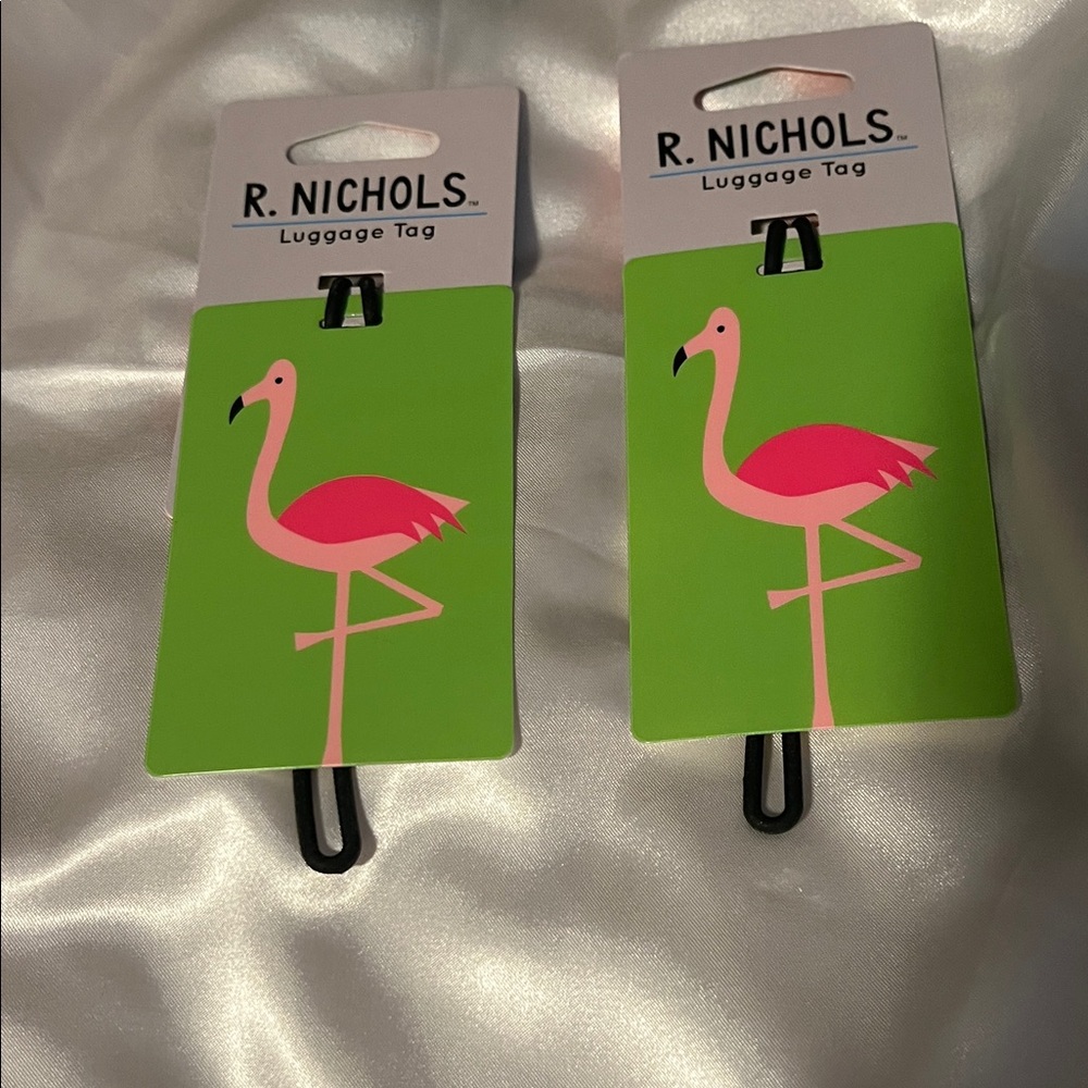 R. Nichols Pink Flamingo Luggage Tags